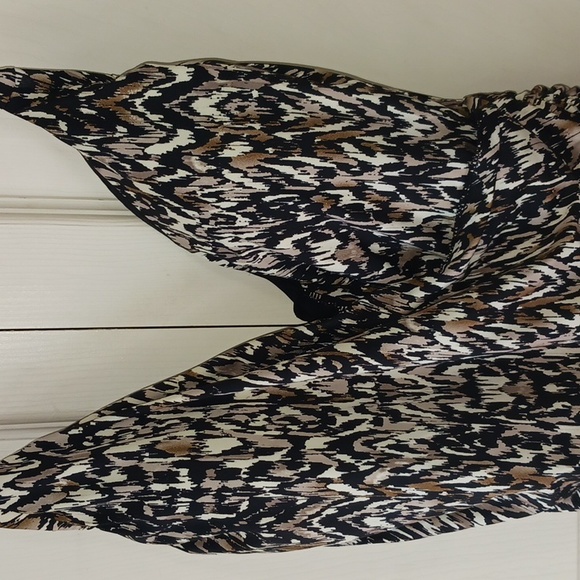 Badgley Mischka wrap halter one piece tankini swimsuit - 10 - brown/black - Picture 2 of 8